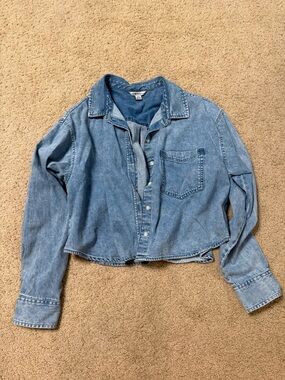 American Eagle Outfitters Light Blue Denim Shirt